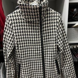 Calvin Klein Coat Black and White Houndstooth Sz 4